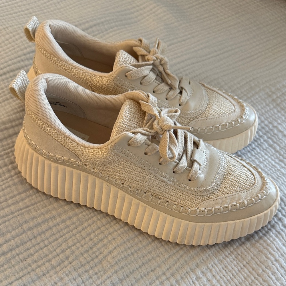 Dolce Vita Cream Textured Sneakers